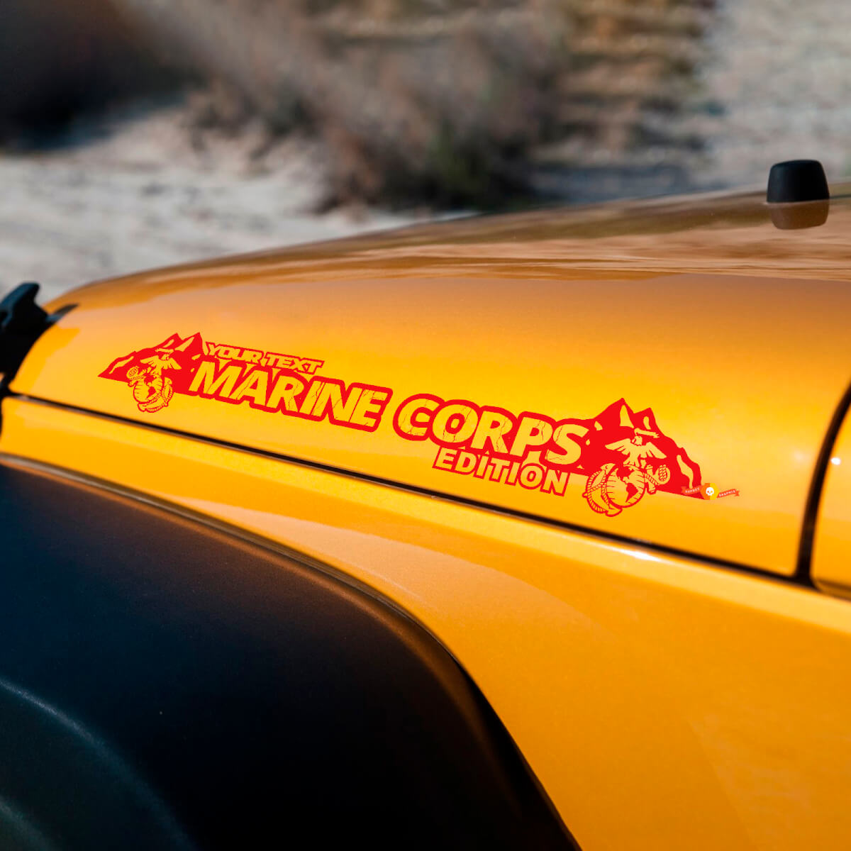 Decalcomanie per adesivi per cofano Marine Corps Mountains Edition per cappe Jeep Wrangler
