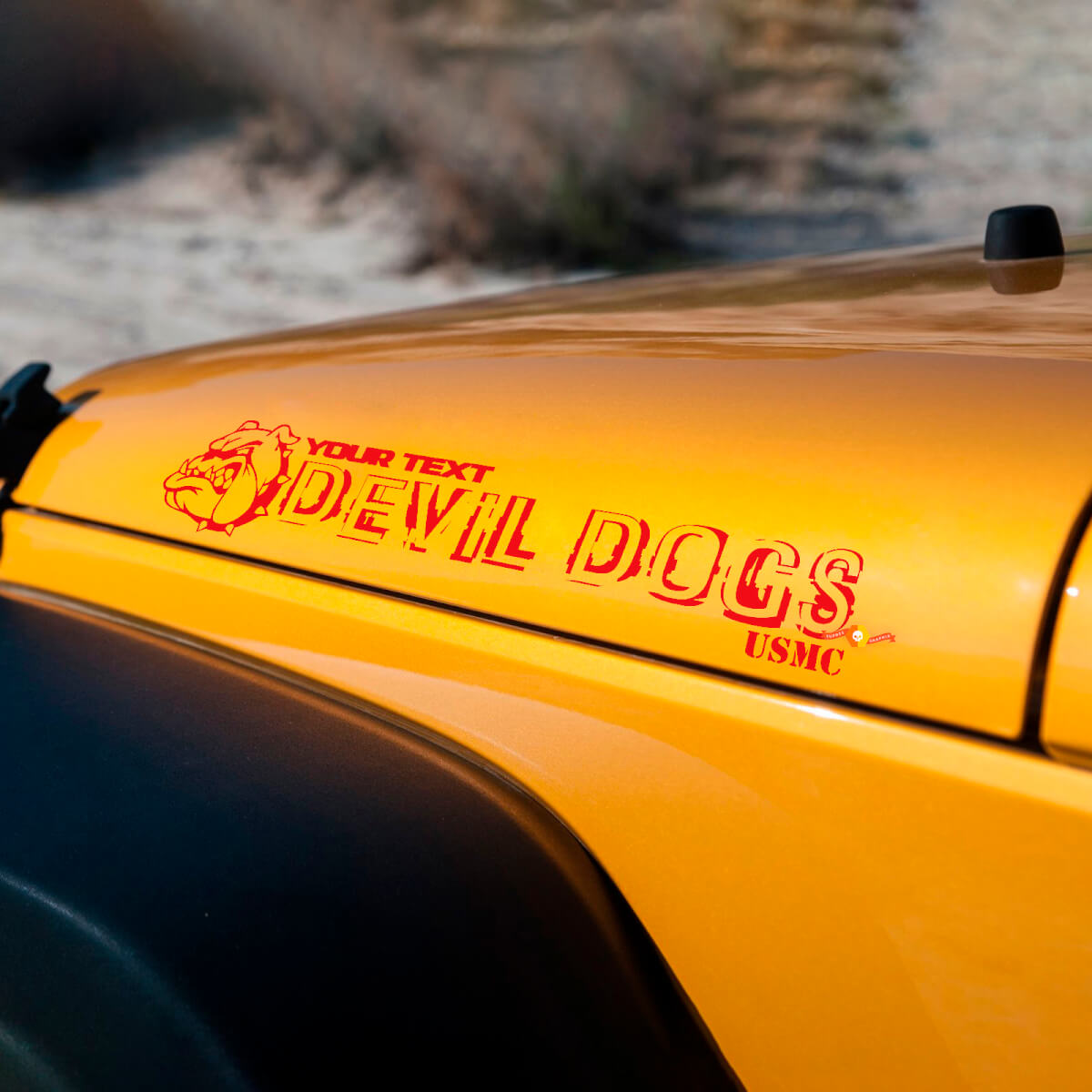 DEVIL DOG ​​edizione bulldog Devil Dogs USMC Adesivi per cofano Decalcomanie per cappe Jeep Wrangler
