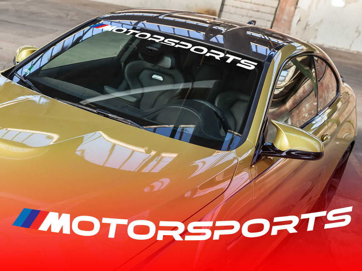 Adesivo in Vinile per Parabrezza Stile Motorsport per BMW
