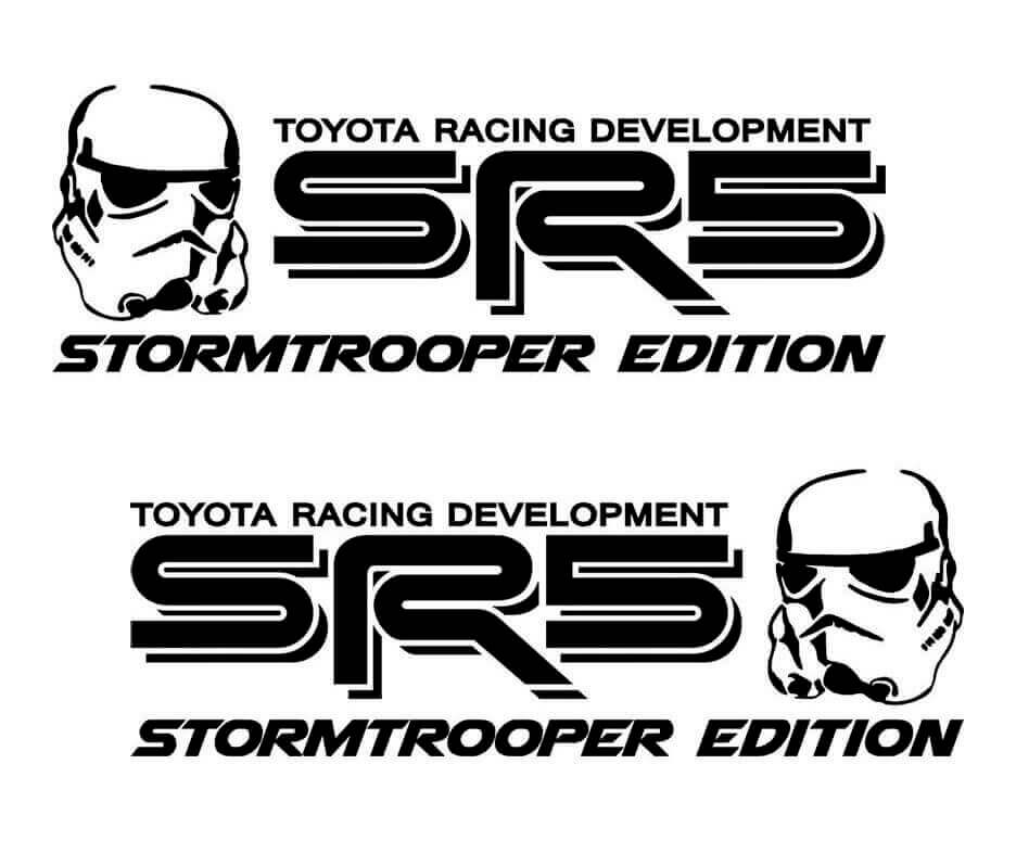 Coppia di Adesivi Laterali in Vinile Edizione SR5 Stormtrooper per Tacoma Tundra