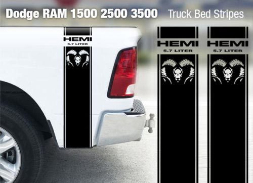 Dodge RAM 1500 2500 3500 Hemi 4x4 Decalcomania Decalcomania Bed Stripe Sticker Sticker Vinile Racing D8