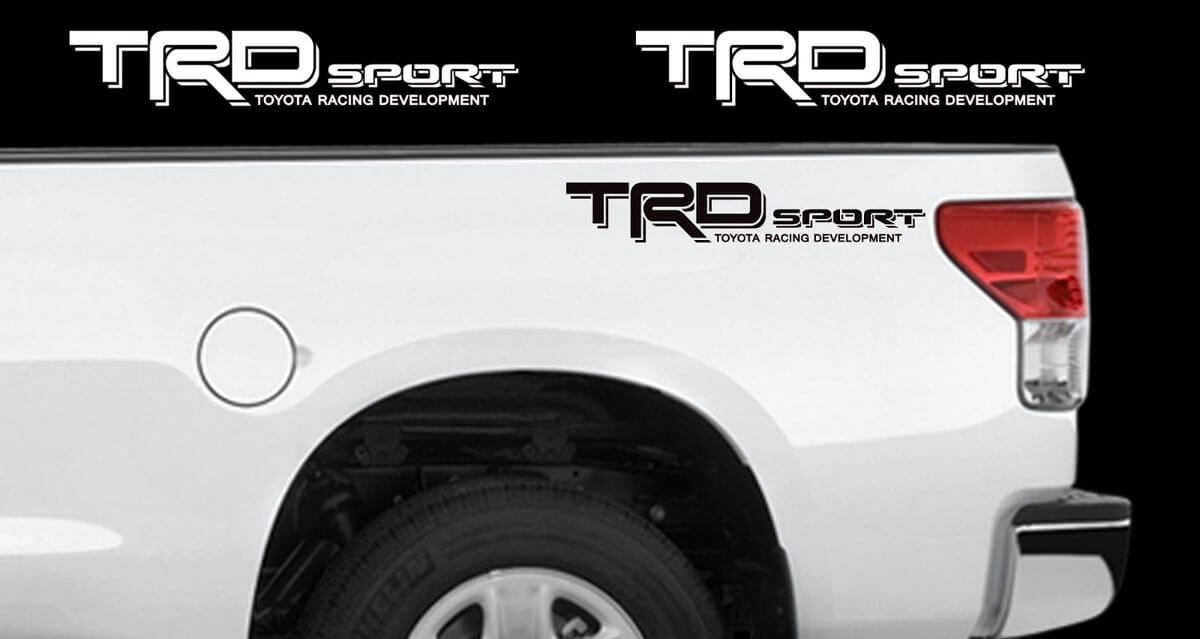 TRD SPORT Decalcomanie Toyota Tundra Tacoma Racing Truck Letto Adesivi in ​​vinile X2