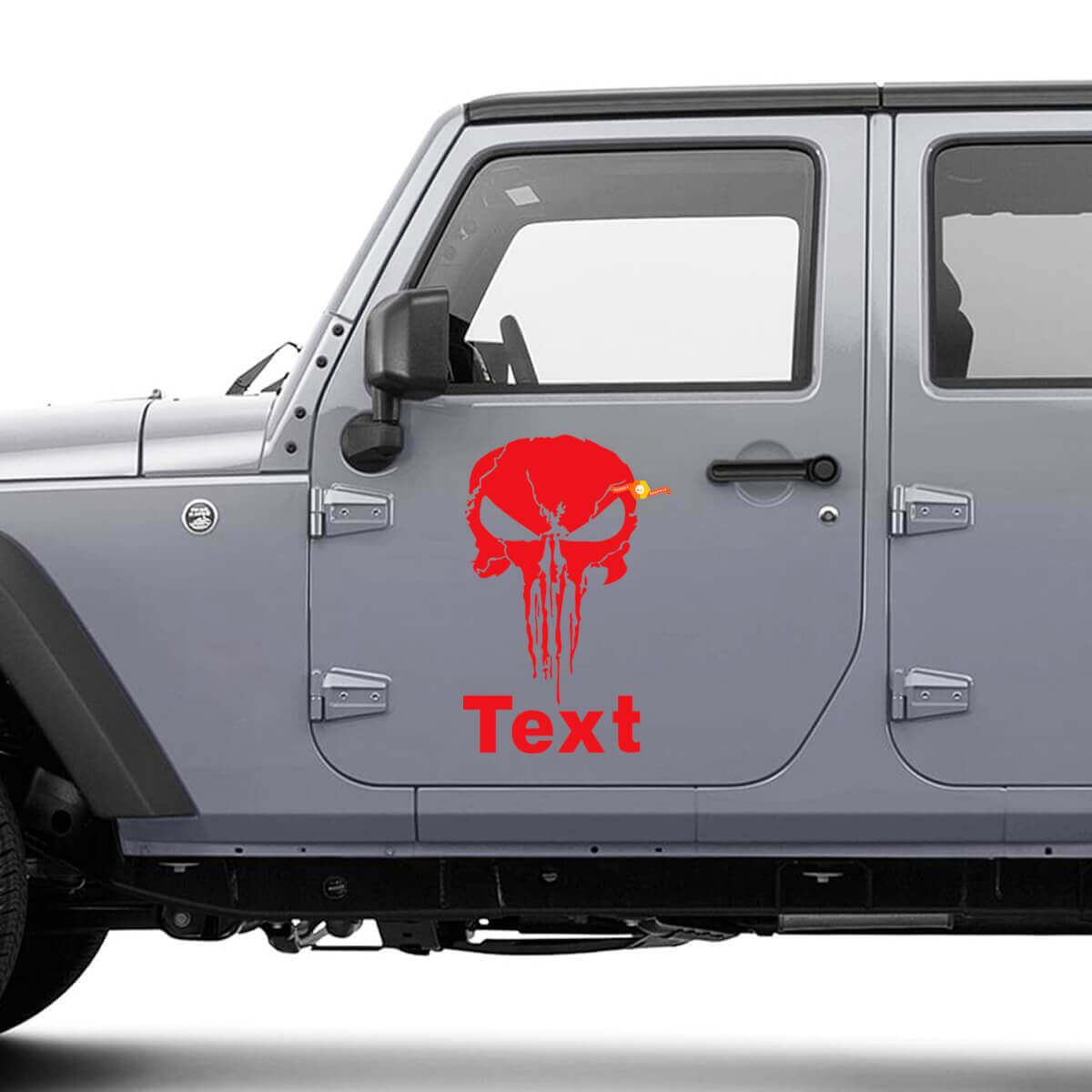 Kit di Adesivi in Vinile con Teschio Punisher per Porta Jeep Wrangler JK CJ TJ YJ