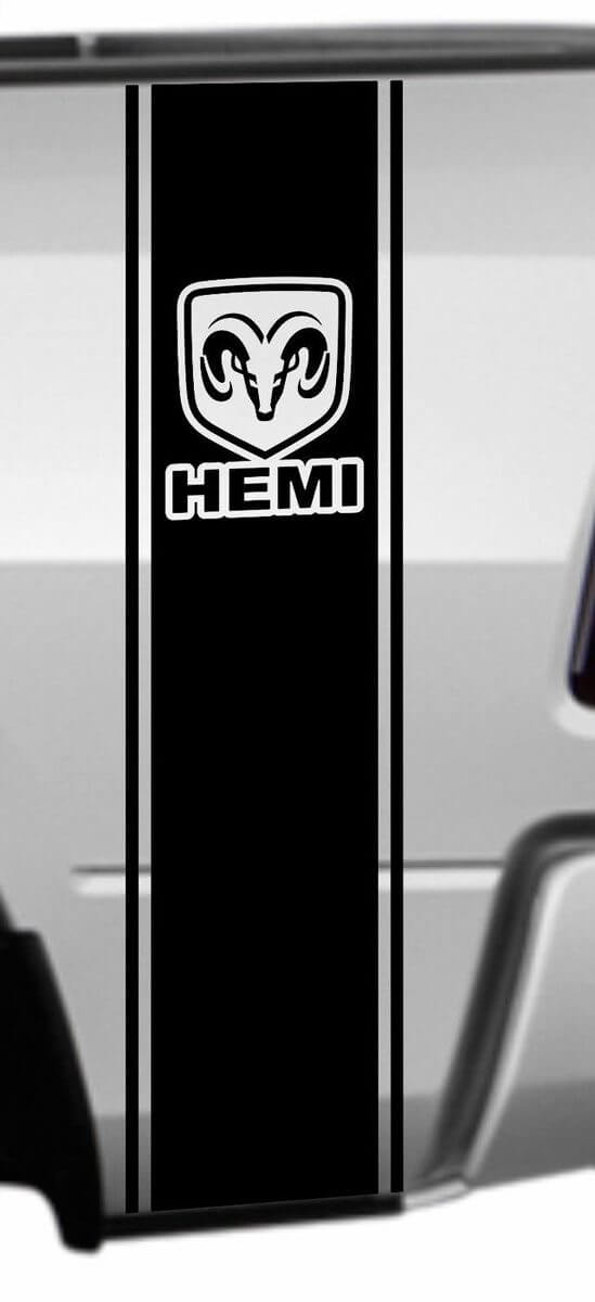 Adesivo in vinile striscia posteriore con logo HEMI per Dodge Ram 1500 2500 3500