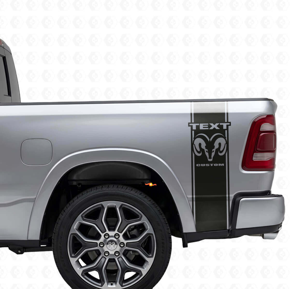 Adesivo in Vinile con Strisce Laterali Posteriori con Logo Personalizzato per Camion Dodge