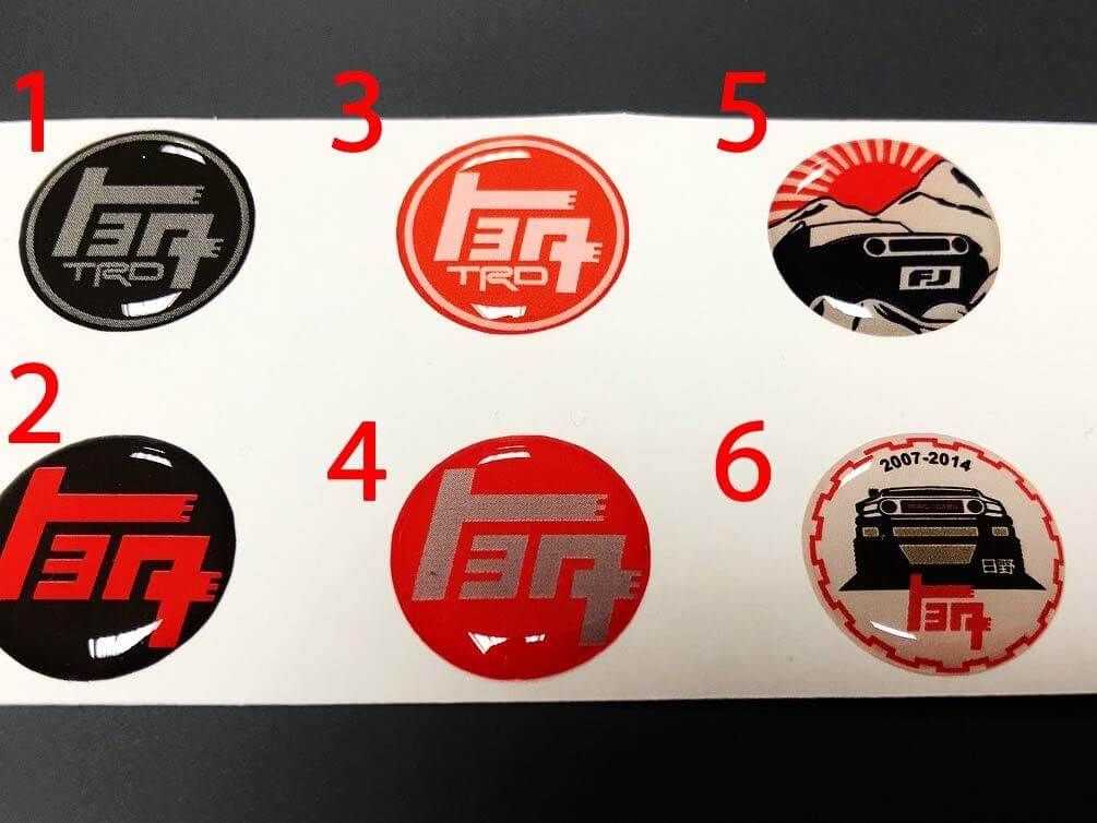TRD TEQ Toyota FJ Cruiser Cupola Distintivo Emblema Adesivo Decalcomania Resina