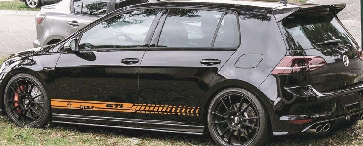 Kit Adesivi Vinile Striscia Laterale Marchiata per Volkswagen Golf GTI MK5-7
