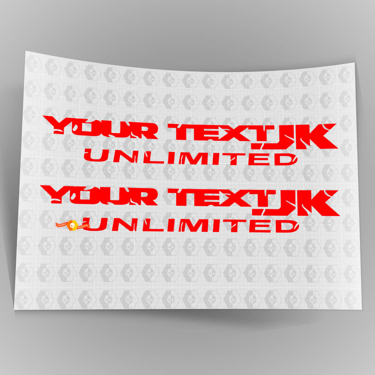 Coppia di decalcomanie per adesivi per corpo parafango lato illimitato Jeep 