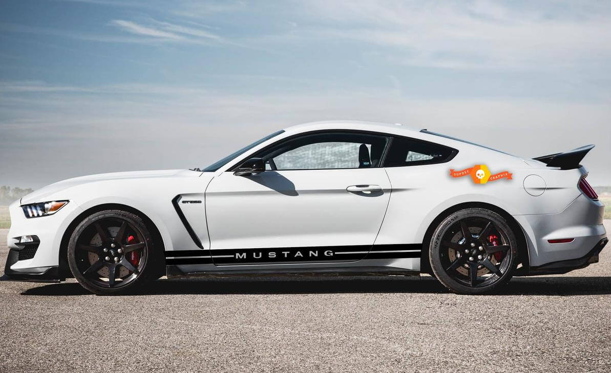 Decal Vinyl Sticker Side Rocker Stripes per Ford Mustang GT 500 Door Panel Hood