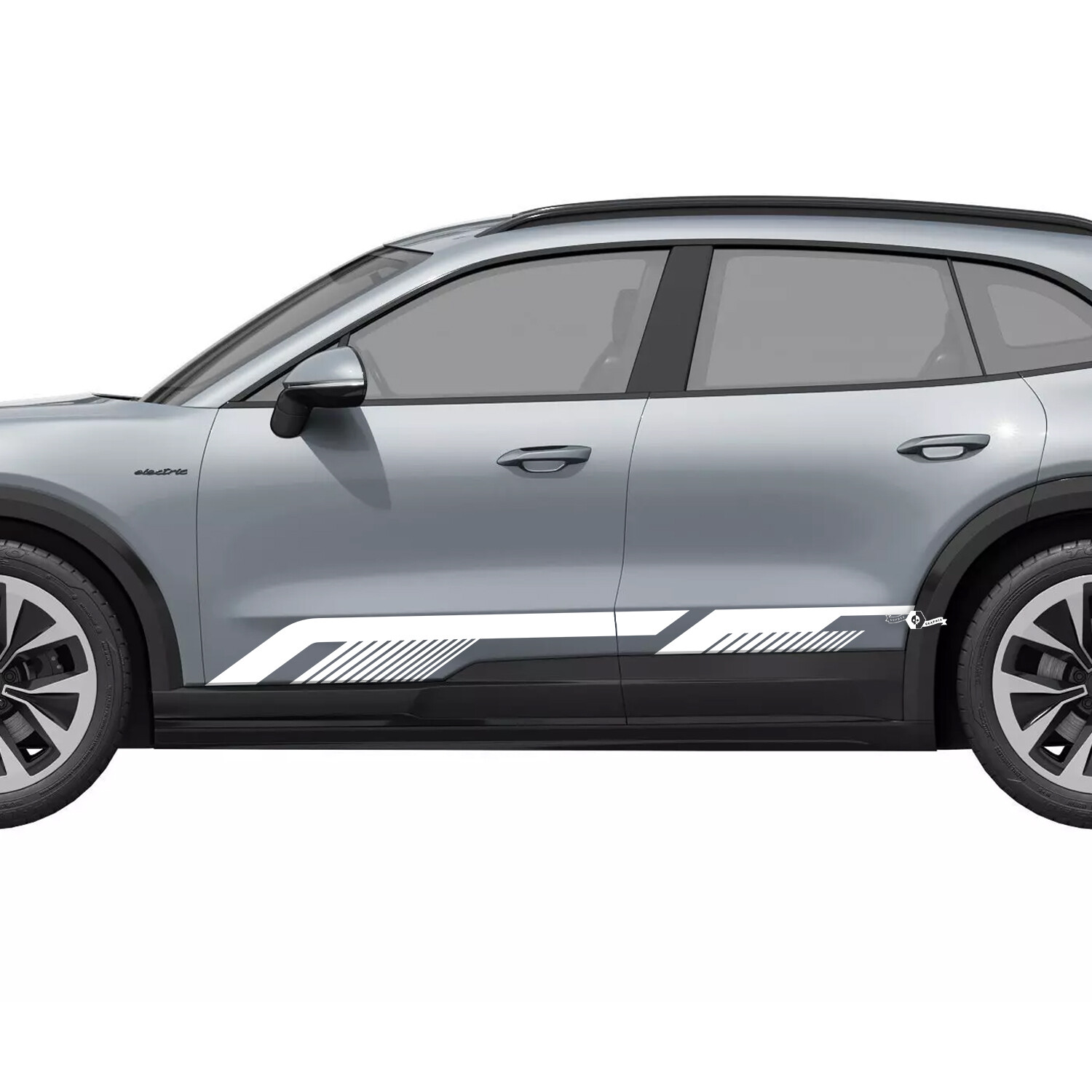 Adesivo in Vinile con Linee Sottili per Battitacco Laterale Porsche Cayenne Elettrica