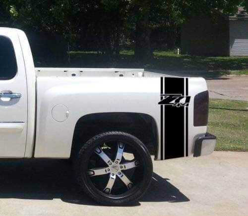 Set di adesivi in vinile a striscia laterale Z71 4x4 per cassone Chevy Pickup