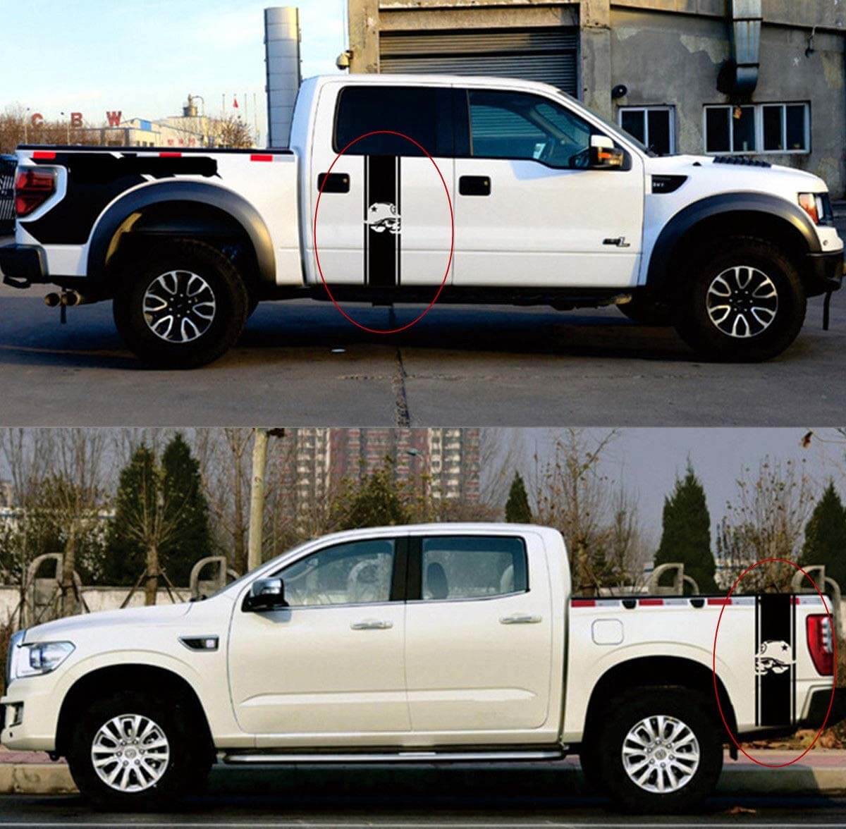 2 adesivi in ​​vinile con teschio a strisce per camion, per Chevy GMC