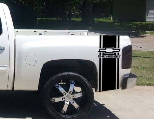 Set di decalcomanie adesive a strisce per letto Chevrolet per camion personalizzate (2) per Chevy Pickup
