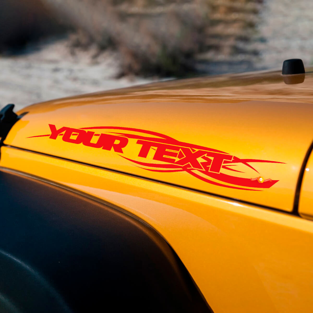 Jeep Wrangler TJ JK 97-18 Adesivi Decalcomanie set 2 pezzi Set logo cofano U SCEGLI IL COLORE
