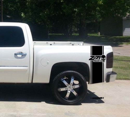 Kit di Adesivi in Vinile Z71 Punisher Skull Strisce Laterali Posteriori per Chevy/GMC Pickup Truck