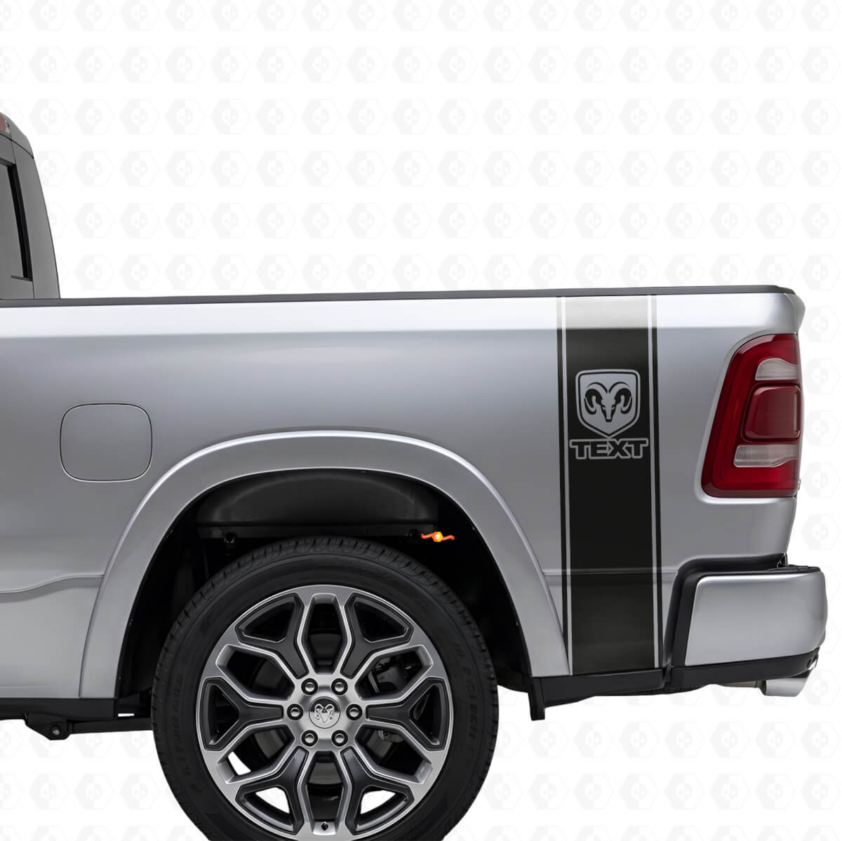 Adesivo in Vinile con Strisce Laterali Retro e Logo RAM per Dodge Ram 1500-3500
