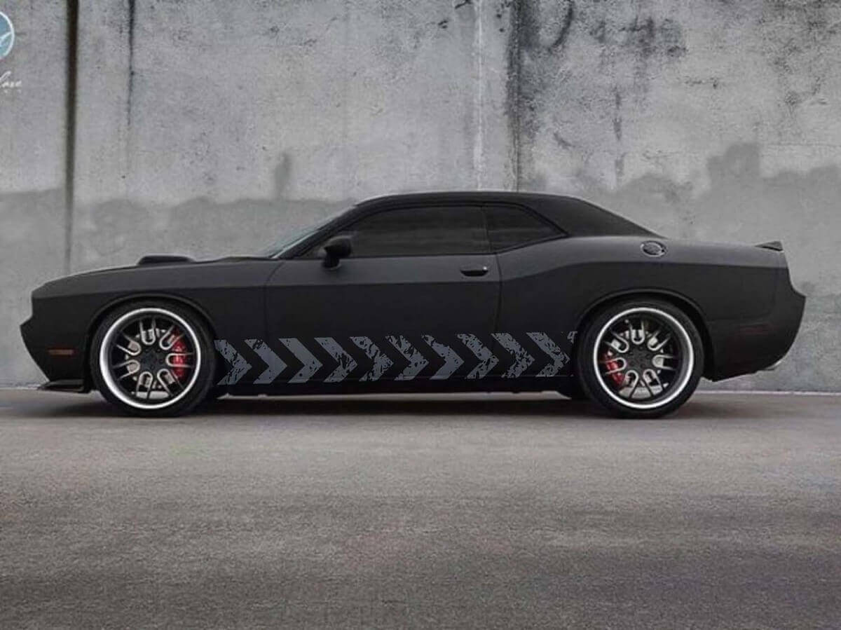 Adesivo in vinile con grafica laterale a frecce per Dodge Challenger SRT