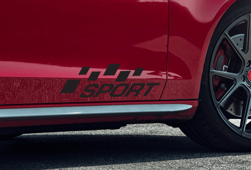 Adesivo in vinile laterale con bandiera a scacchi sportiva per auto