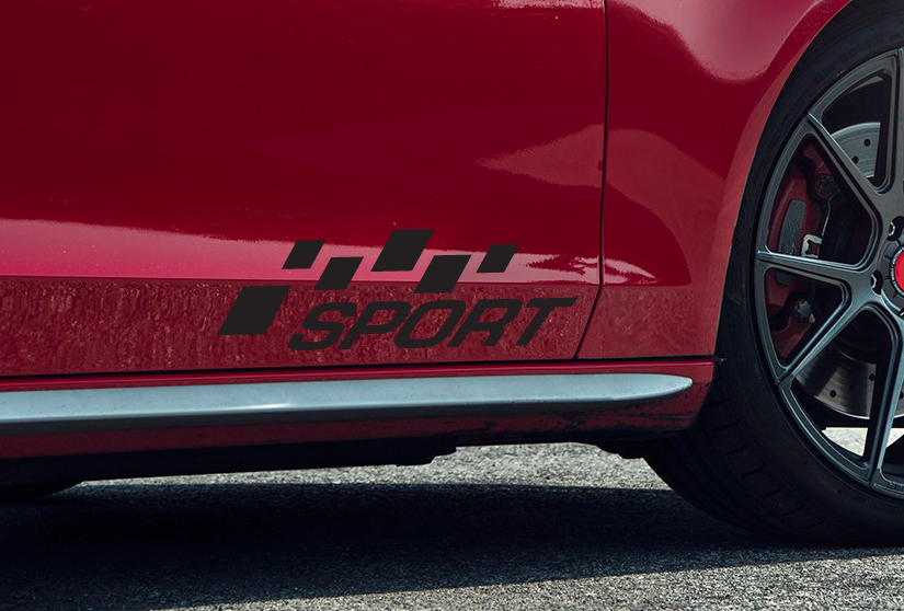 Bandiera Sport - Black Late Side Stripe Decal Sticker Vinyl Racing Stripe Automobile grafica