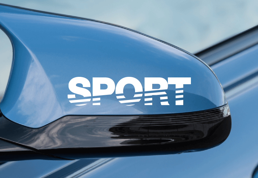 Kit di Adesivi in Vinile con Lettere Sportive per Specchietti Auto