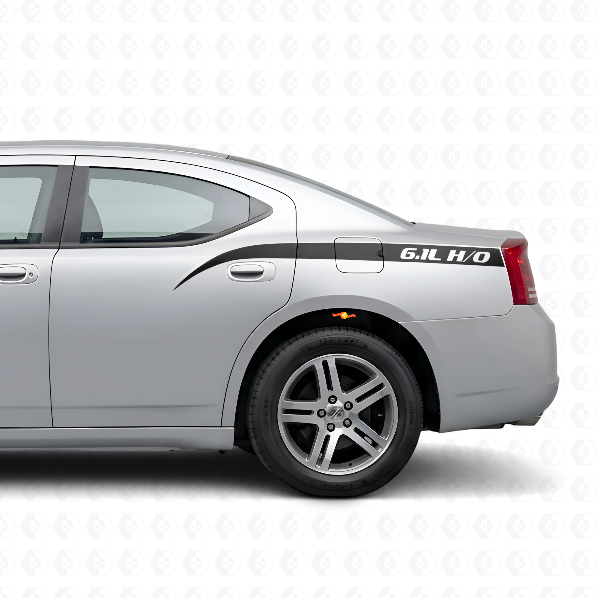 Adesivo in Vinile a Strisce Curve H/O 6.1L per Fiancata per Dodge Charger 2006-2010