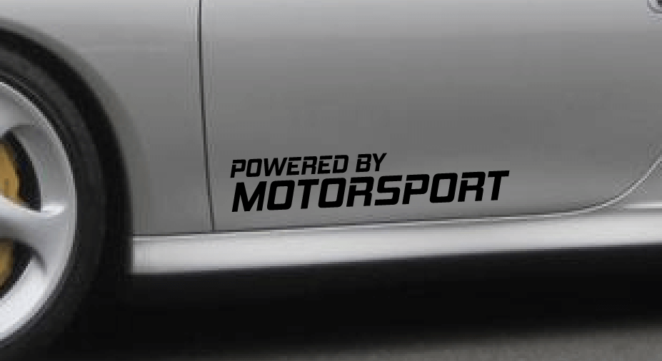 Powered By Motorsport Decal Sticker Emblema per auto da corsa in vinile Fit Porsche 996 PT16