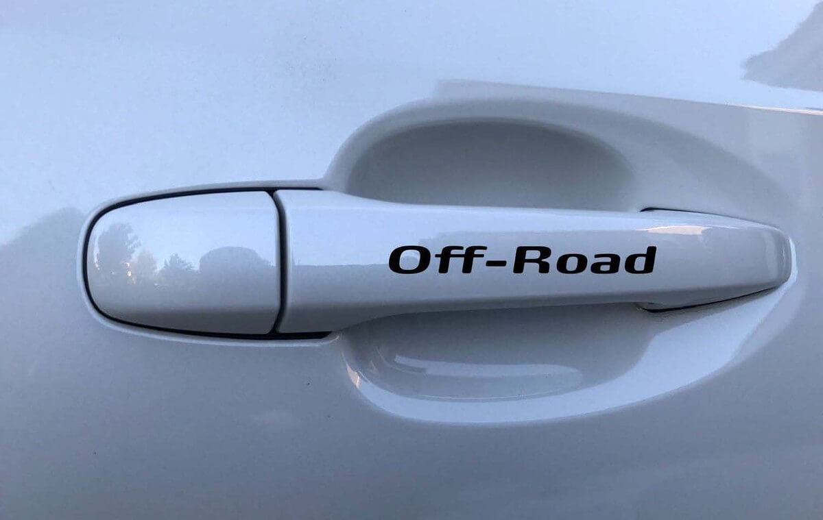 Adesivo in Vinile per Maniglia Porta Off-Road Coppia per Auto