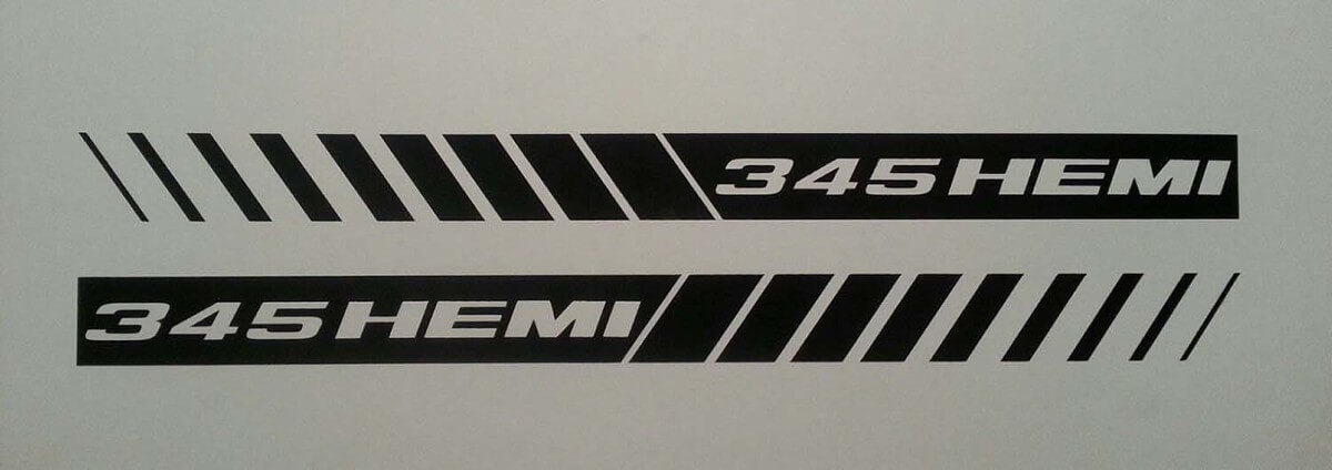 345 HEMI STROBE STRIPES ** Decalcomanie adesivi per cofano ** MOPAR * DODGE RAM 5.7 CHARGER SRT8
