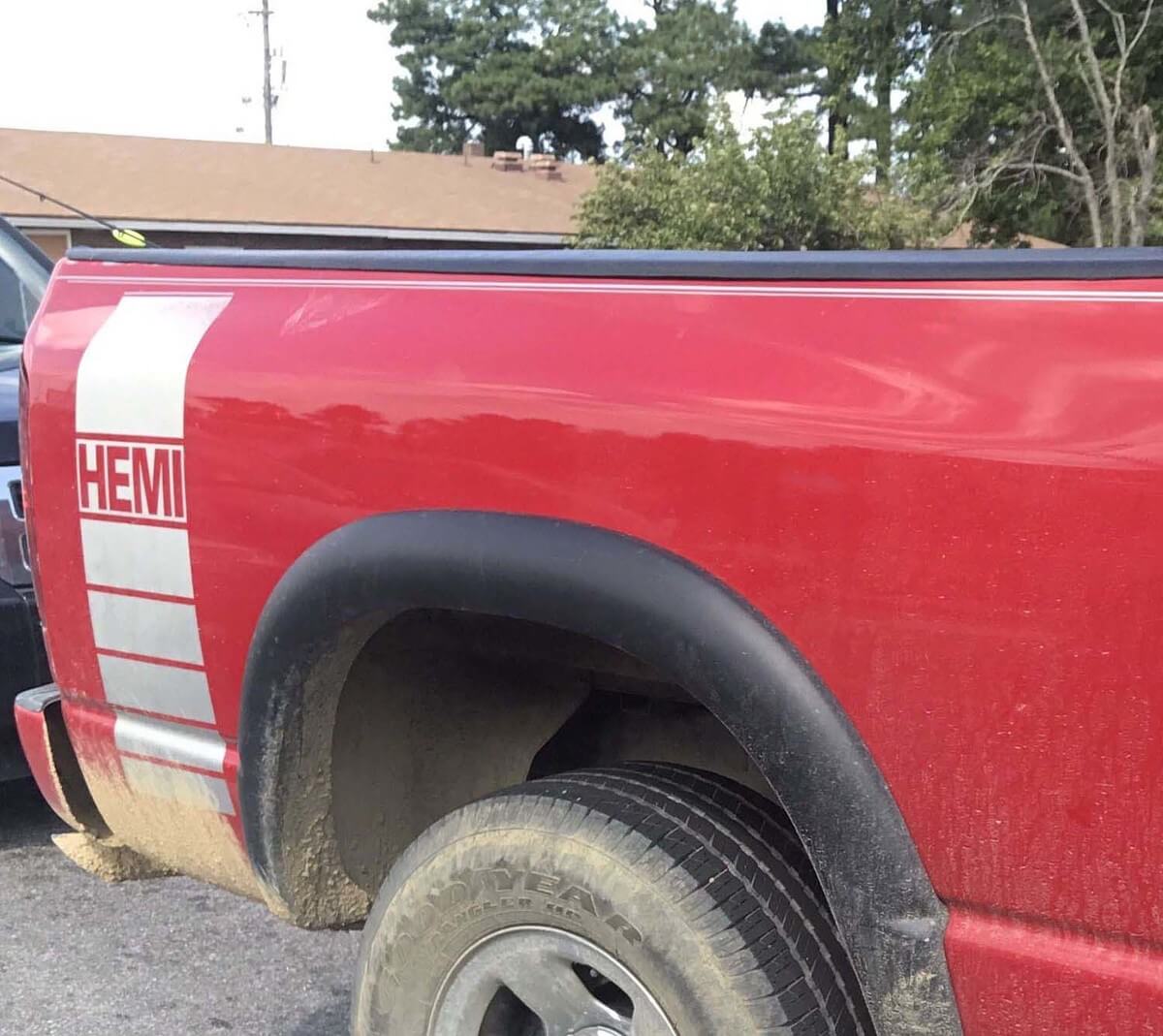 Striscia da Corsa Logo Posteriore Cassone Entrambi i Lati Adesivo in Vinile Camion 2 per Dodge Ram