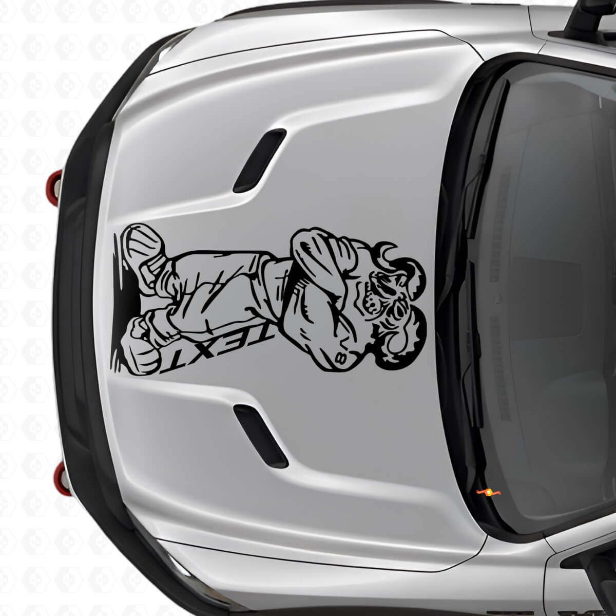 Adesivo in vinile per cofano Gangster Rebel V8 con testo personalizzato per Dodge Ram Truck