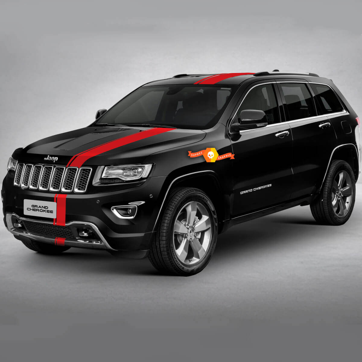 Kit di Adesivi con Striscia Rally Offset da 6 Pollici per Jeep Grand Cherokee