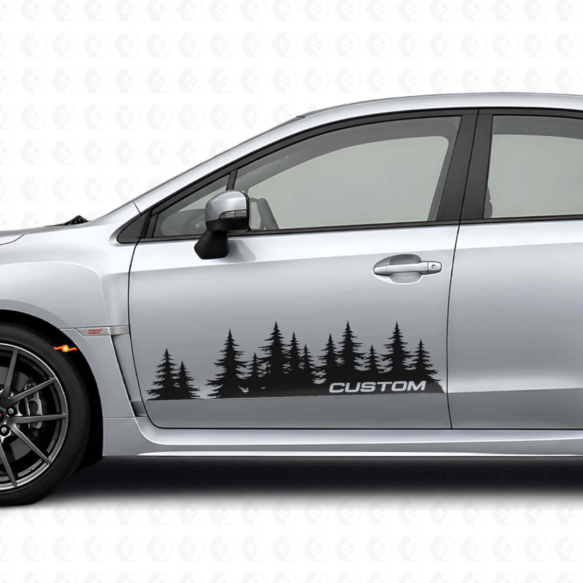 Kit di Adesivi in Vinile Personalizzati Forest Style per Porta per Suba Impreza