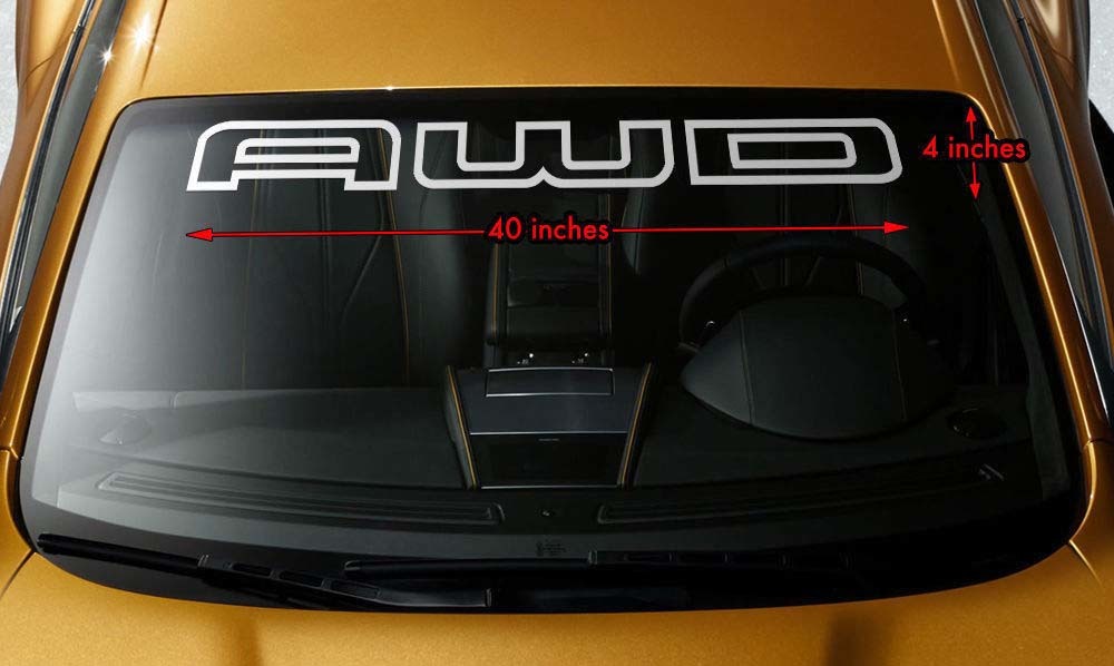 AWD OFFROAD RALLY Adesivo per decalcomania in vinile con striscione per parabrezza 40x4