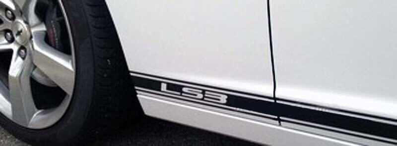 2010-2015 Chevrolet Camaro SS RS LS Strisce a strisce rocker Adesivi Decalcomanie grafiche
