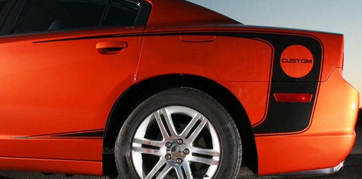 2011 2012 2013 2014 Dodge Charger Pannello posteriore laterale C strisce Rally adesivi decalcomanie
