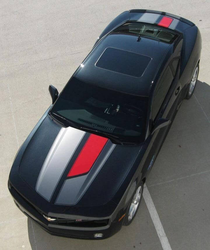45° ANNIVERSARIO Racing Rally Stripes adesivo decalcomania grafica per cofano 2011-2013 Camaro

