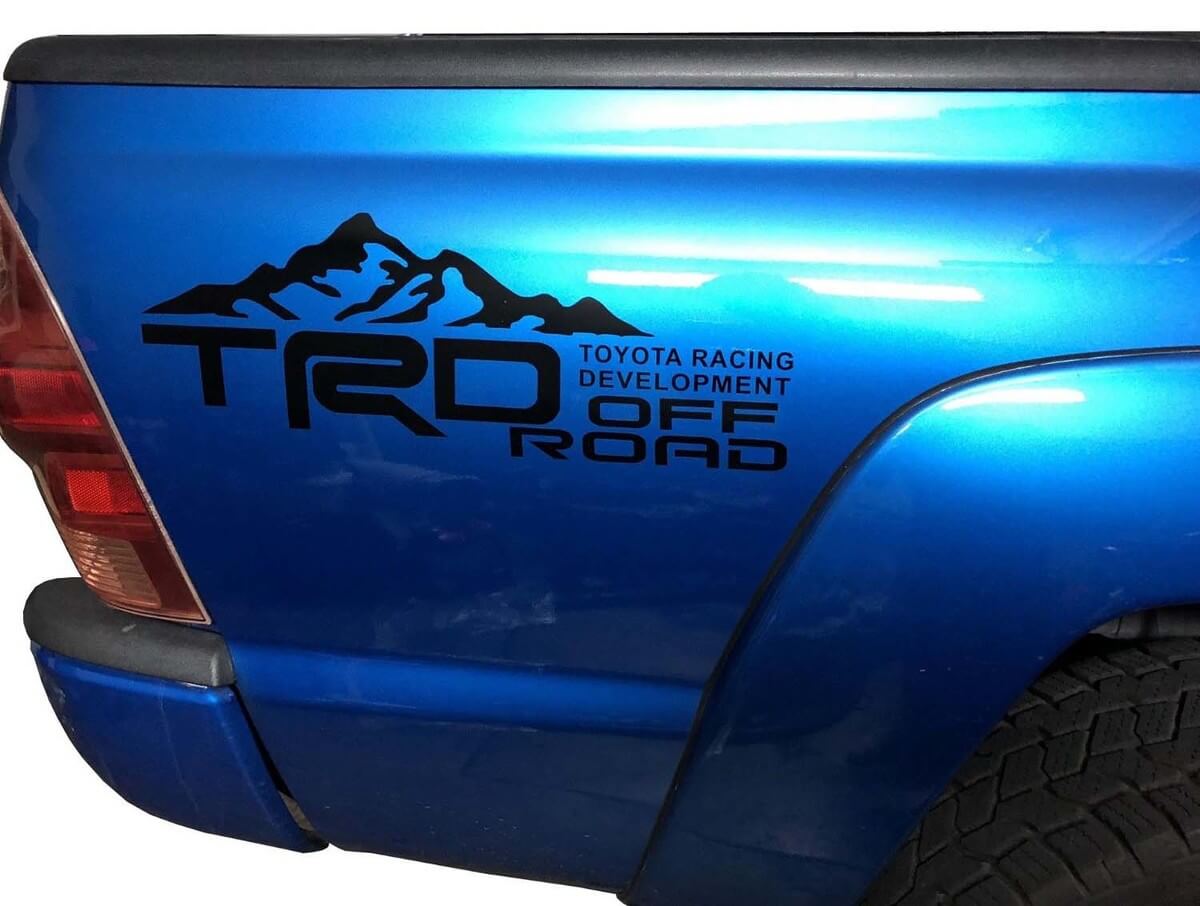 TOYOTA TACOMA TRD Decalcomanie per letto laterale Off Road Racing Development Adesivi in ​​vinile