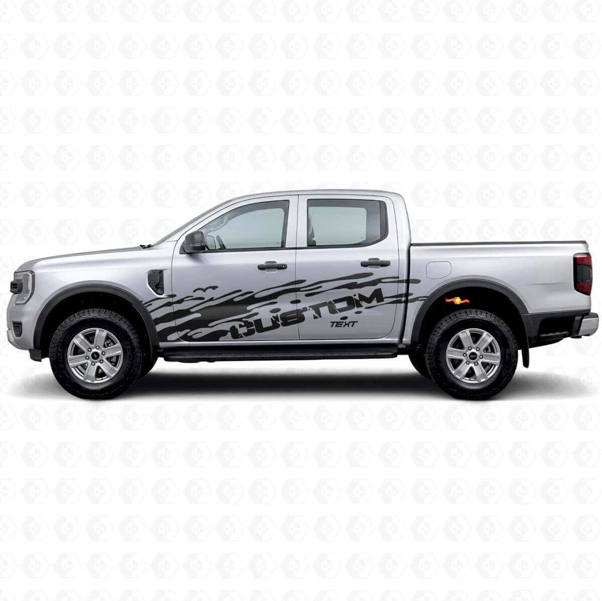 Kit di Adesivi in Vinile Laterali con Schizzi di Fango e Testo Personalizzato per Musclecar Ranger