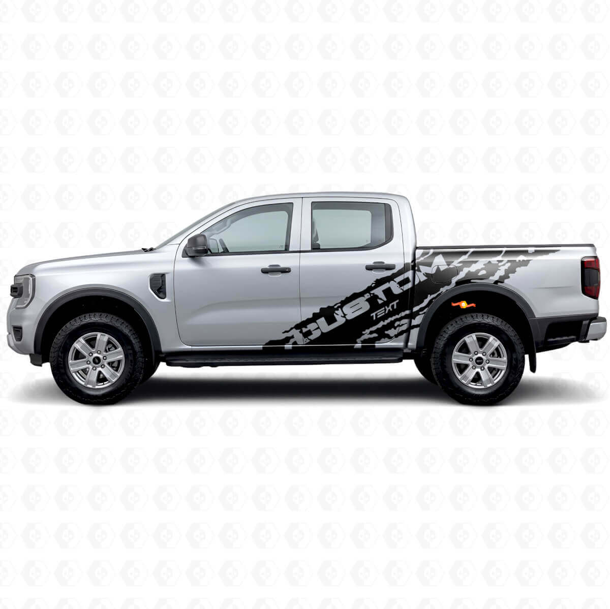 Kit di Adesivi Laterali in Vinile con Schizzi di Fango e Testo Personalizzato per Musclecar Ranger Wildtrak