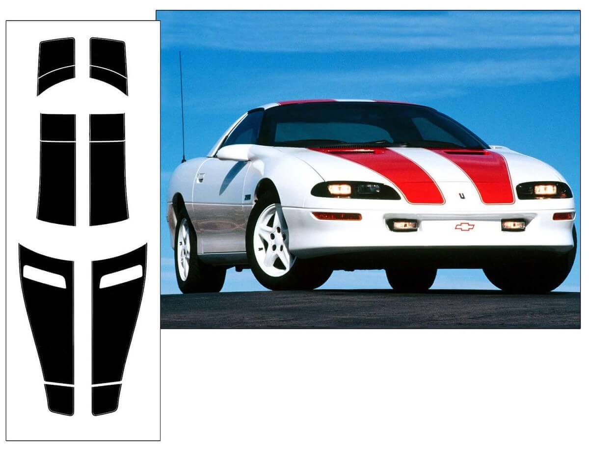 Adesivi in Vinile a Striscia da Corsa per il 30º Anniversario per Chevrolet Camaro Z28 Coupé 1993-1997