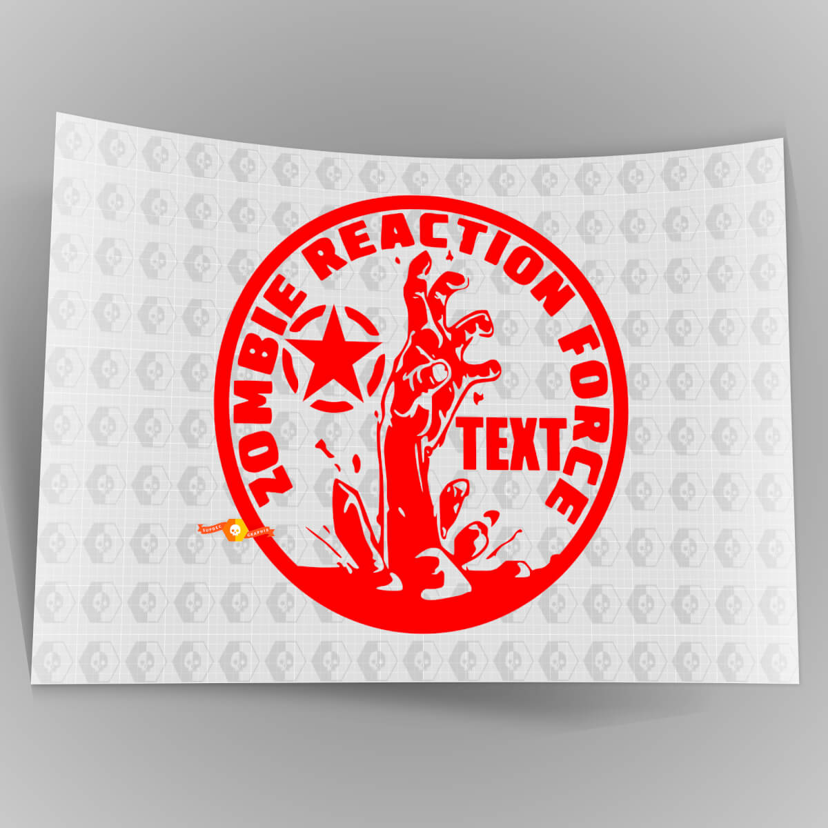 Coppia di adesivi laterali per cofano Jeep Decal Zombie Reaction Force Military Star JK JL