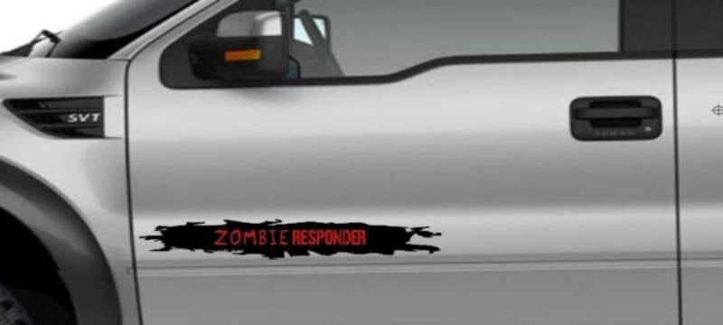 Set di Adesivi in Vinile Laterali in Stile Invecchiato Zombie Responder per Auto