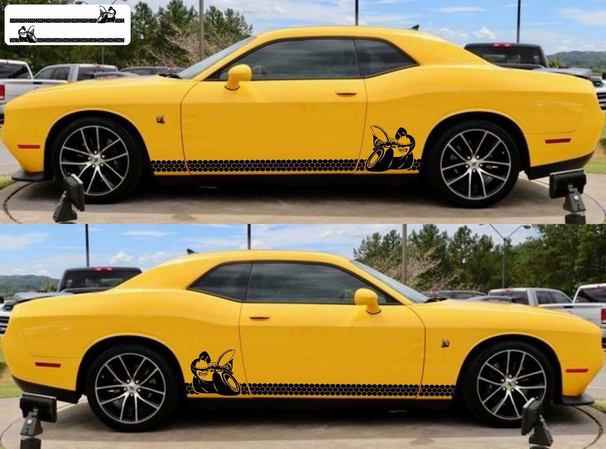 2X Dodge Challenger Scat Pack Pannello basculante Adesivi Decalcomanie Strisce Grafica in vinile Scatpack
