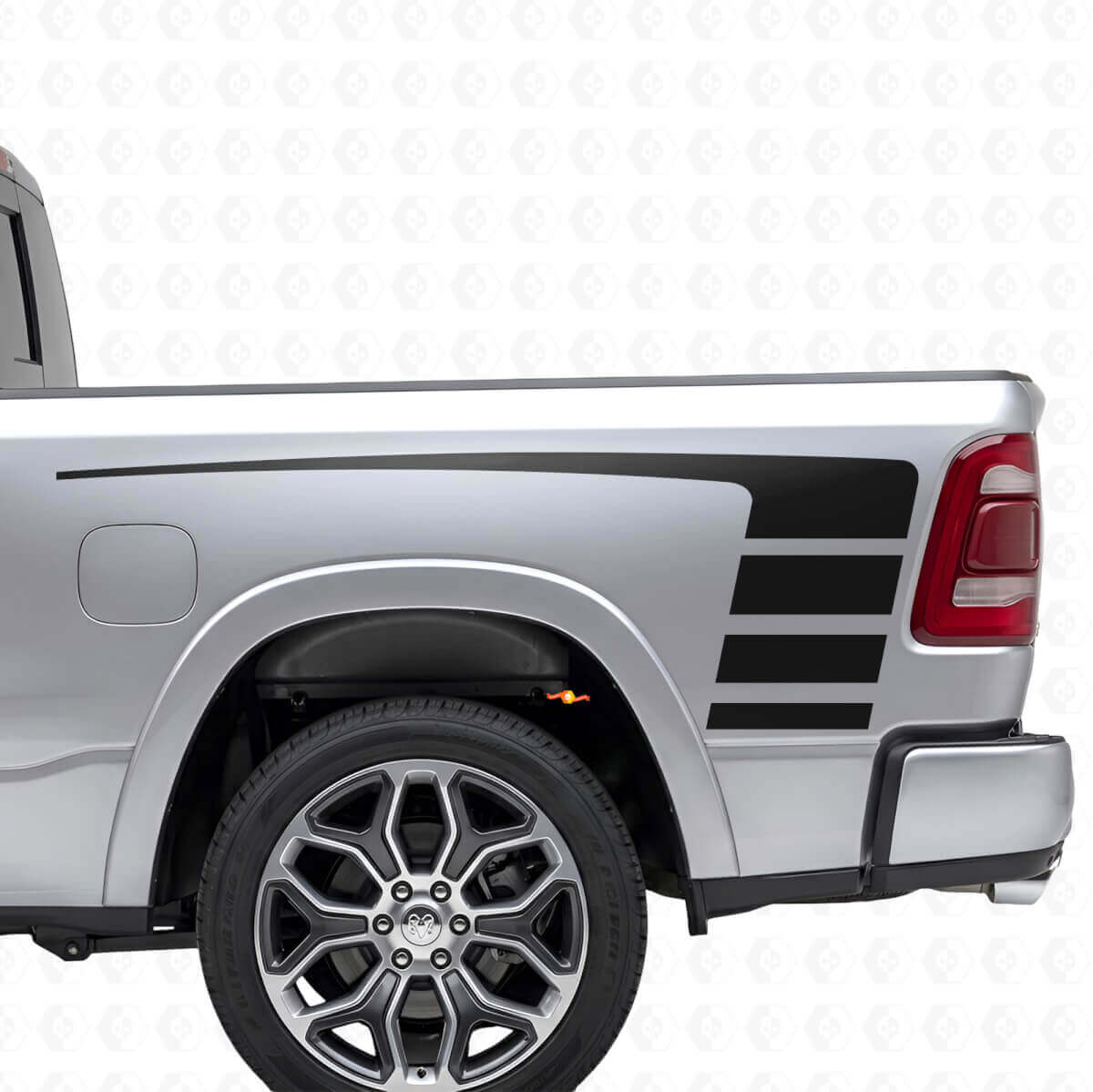 Kit Adesivi in Vinile Strisce Stile Stroboscopico Cofano e Paratia per Dodge Ram 1500