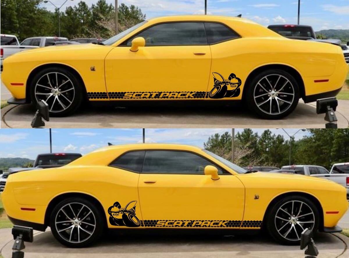 Kit Adesivi in Vinile Strisce Laterali Scat Pack per Dodge Challenger 2011-2018