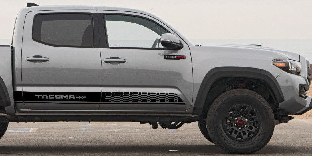 2 kit di adesivi per rally con grafica per decalcomanie in vinile per minigonne laterali Toyota Tacoma 2016