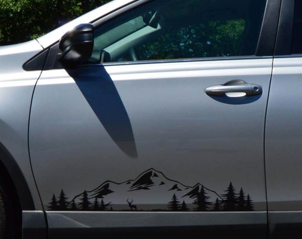 Adesivo in vinile paesaggio montano per auto camper rimorchi camion