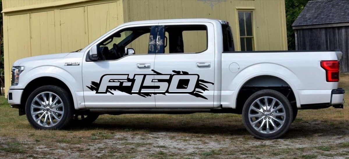 2x Ford F150 Raptor lato grande kit di adesivi grafica per decalcomanie in vinile