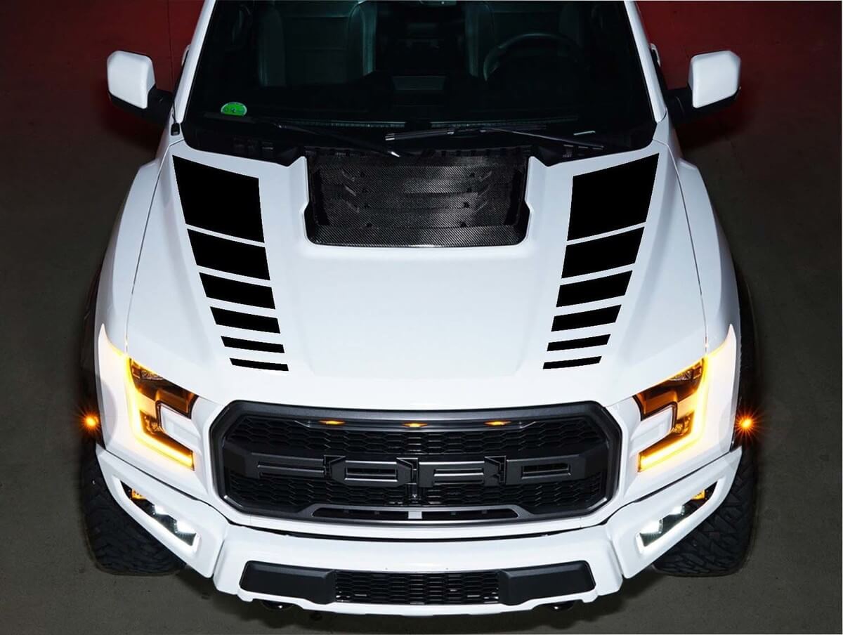Kit di Adesivi in Vinile con Strisce a Doppia Lampeggiante per Cofano Musclecar F-150 SVT 2016-2018