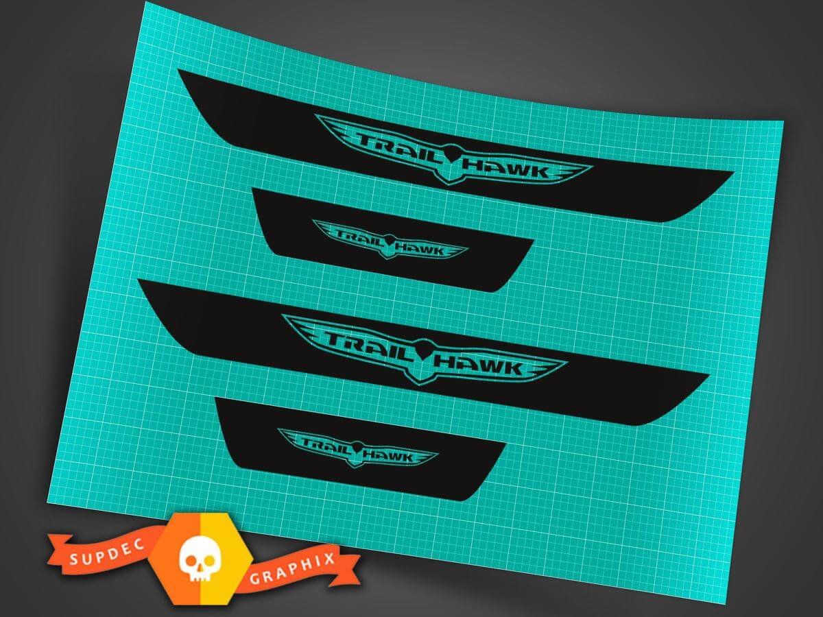 Kit Adesivi in Vinile per Battitacco Stile Trailhawk per Jeep Trailhawk 2014-2017